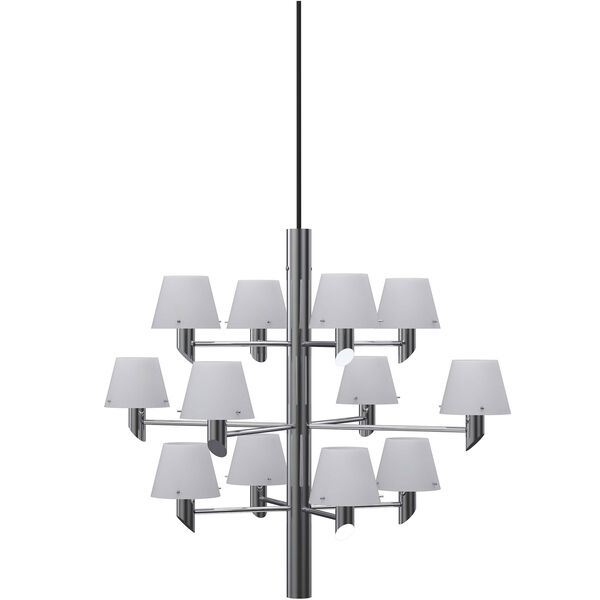 Gil 12 Chandelier Chrome / Opal Glass