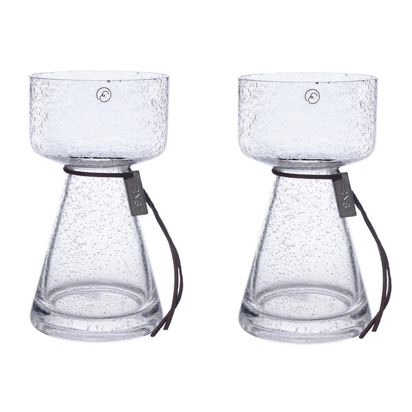 Løgvase Med Boblet Glas H20 cm 2-pak