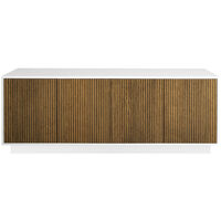 Line Burned Walnut Skænk med 4 Låger Hvid