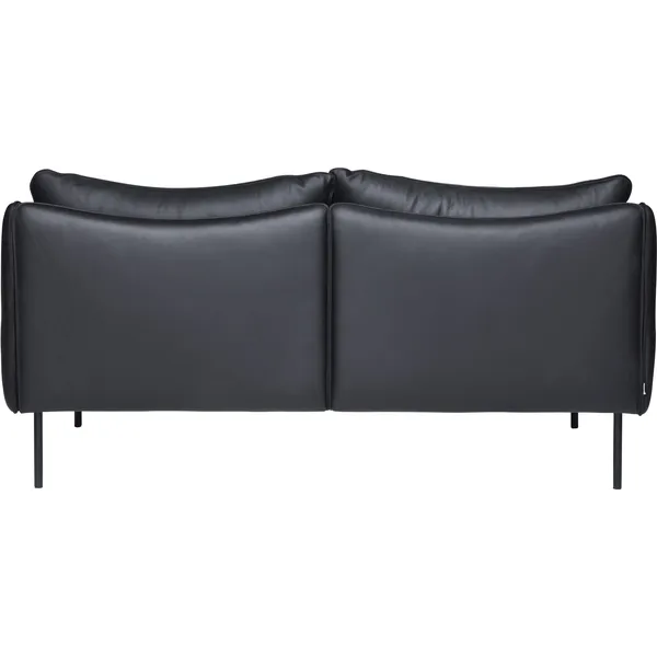 Tiki Sofa 2-seters Svarte Ben / Skinn Elmosoft Svart