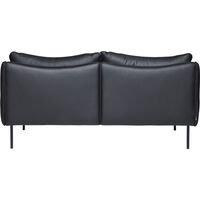 Tiki Sofa 2-seters Svarte Ben / Skinn Elmosoft Svart