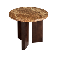 Eden Sidobord 50 cm Mörk Ek / Brun Sten