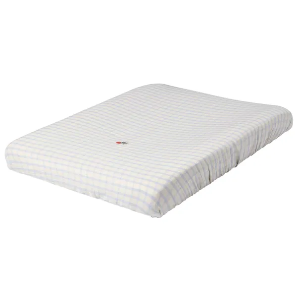 Gingham Sky Blue Muslin Puslepudebetræk 50x70 cm