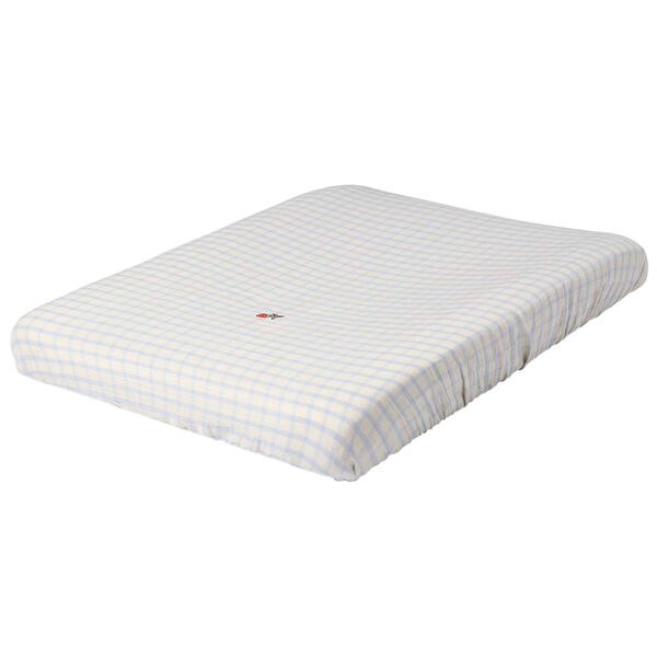 Gingham Sky Blue Muslin Stellemattetrekk 50x70 cm