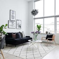 Large O Table Soffbord Ø100 cm Mässing/Svart marmor