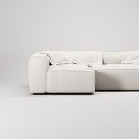 Grand Nelipaikkainen Sohva Divaani Vasen avoin pää Jalkajakkaralla Steam White