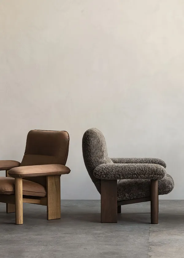 Brasilia Lenestol med Ottoman Natural Oak Bouclé 02 Beige