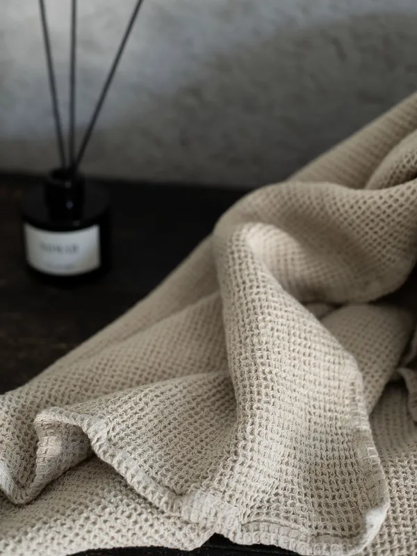 Nella waffle Pyyhe 100x150 cm Beige