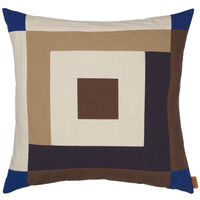 Border Patchwork Pute 50x50 cm Dark Sand / Coffee