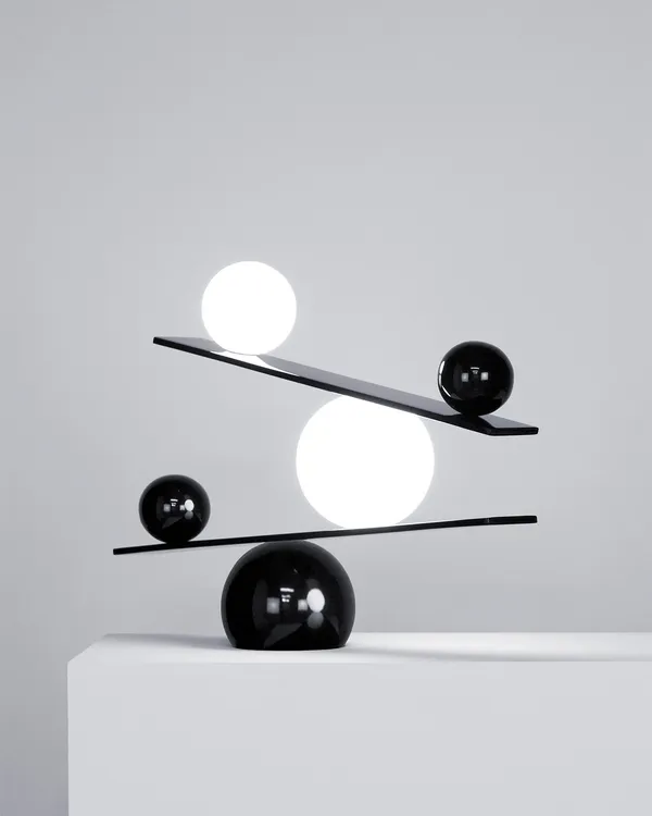 Balance Pöytävalaisin Musta