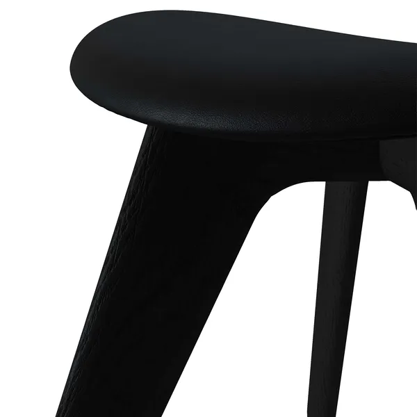 Slab Ottoman Sort / Sort Læder