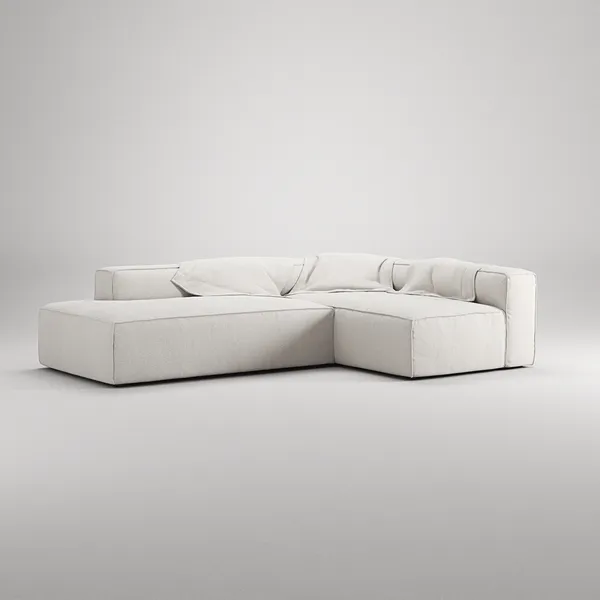Grand Loungesofa 3-seters åpen ende Venstre Steam White