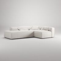 Grand Loungesofa 3-seters åpen ende Venstre Steam White
