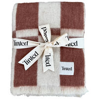 Hallin Plaid Mohair 130x170 cm Offwhite / Rust