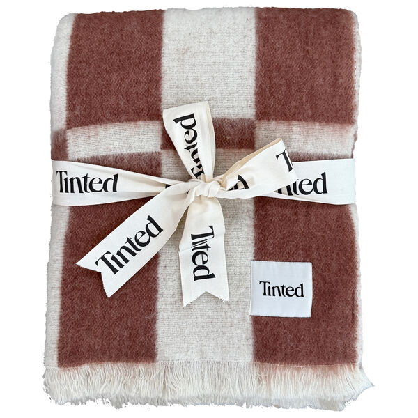 Hallin Plaid Mohair 130x170 cm Offwhite / Rust