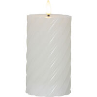 Flamme Swirl LED Bloklys 15 cm Beige