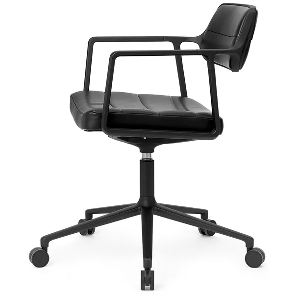 453+ Työtuoli Pyörillä varustettu Black Leather
