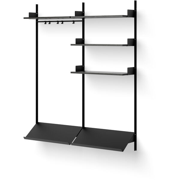 Wardrobe 3 Hylle Sort / Sort Ask