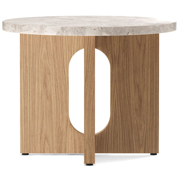 Androgyne Sidebord Ø50 cm Kunis Breccia Sten / Naturligt Egetræ