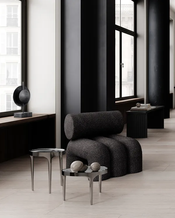 Foku Loungestol Bouclé Deep Taupe