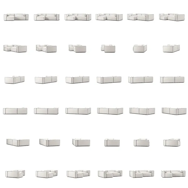 Grand Hue 3-Personers Sofa Divan Venstre Steam White / Mine Graphite