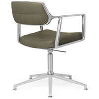 453+ Swivel Chair Polished Aluminium / Bosco Green Leather