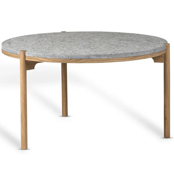 Dondo Sofabord Ø80 cm Egetræ / Afhøvlet Kalksten