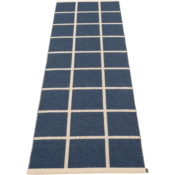Criss Plastikmåtte Dark Blue / Cream 70x225 cm