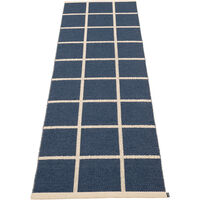 Criss Plastikmåtte Dark Blue / Cream 70x225 cm