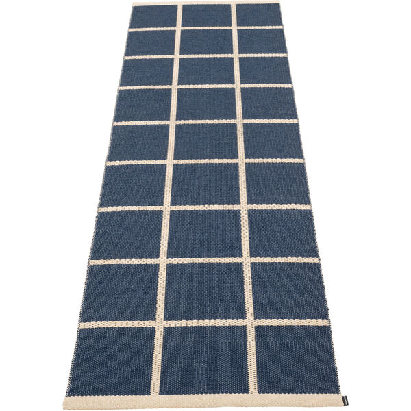 Criss Plastmatte Dark Blue / Cream 70x225 cm