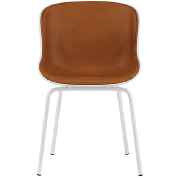 Hyg Stol Polstret Front Brandy Skinn / Hvit