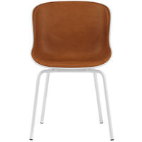 Hyg Stol Polstret Front Brandy Skinn / Hvit