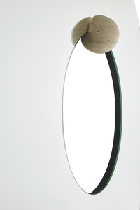 Castellum Vægspejl Ø80 cm Travertin