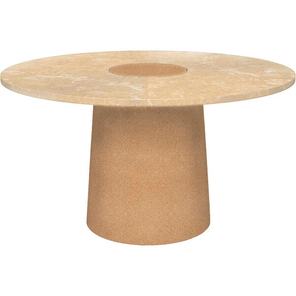 Sintra Spisebord Ø135 cm Gul kalksten / Cork