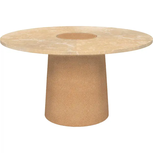 Sintra Spisebord Ø135 cm Gul kalksten / Cork