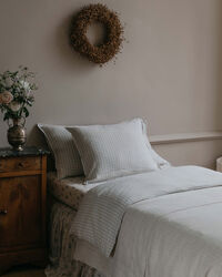 Gingham Sky Blue Muslin Duvet Cover Double 220x240 cm