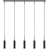 Tubulaire Pendel med Skinne Bronzed 5 Pendler