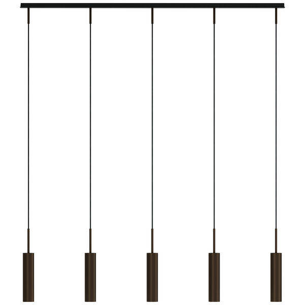 Tubulaire Riippuvalaisin Kiskolla Bronzed 5 Riippuvalaisinta
