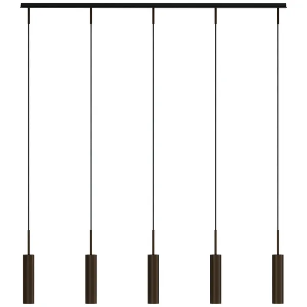 Tubulaire Pendel med Skinne Bronzed 5 Pendler