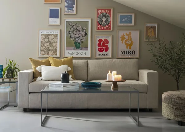 Square Salongbord 122x62 cm Silver Grey/Glass