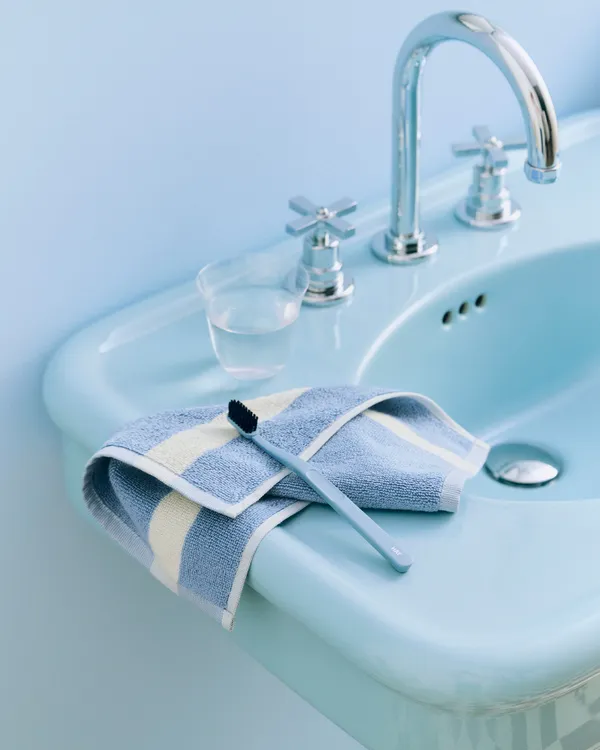Stripe Washcloth 30x30 cm Dusty Blue