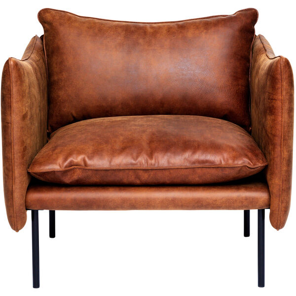 Tiki Lænestol L W:86 cm Sorte Ben / Læder Vintage Rangers