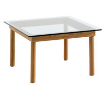 Kofi Sidebord 60x60 cm Vandbaseret Lakeret Eg / Klart Glas