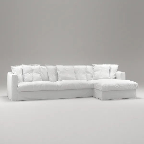Le Grand Air 3-Personers Sofa Bomuld Divan Højre Hvid