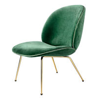 Beetle Loungestol Conic Base Mässing Velluto Cotone 234