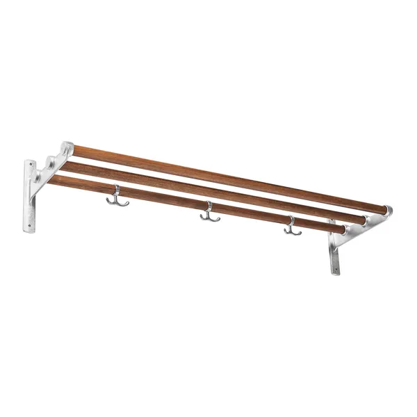 Nostalgi Hattuteline / Kenkähylly 100 cm Alumiininvärinen / Saksanpähkinä