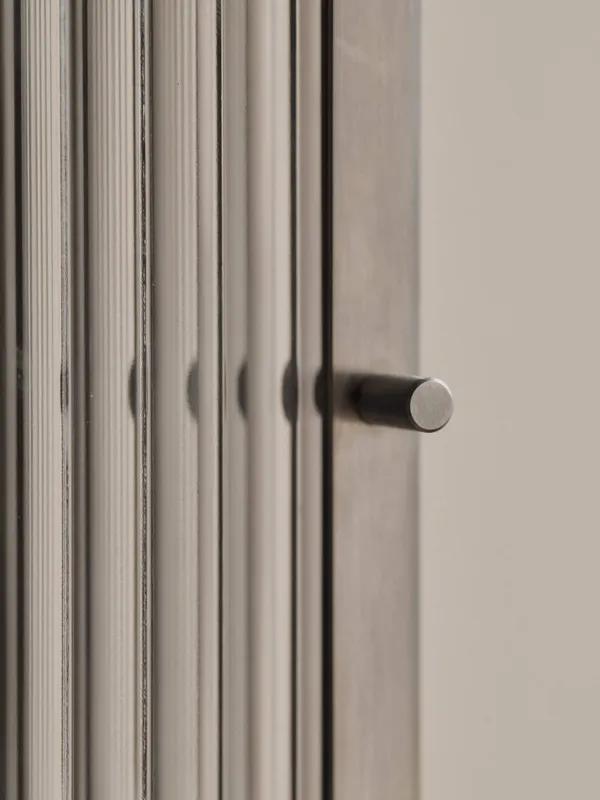 Haze Vægskab Ribbet Glas 35x60 cm Rustfrit Stål