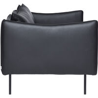Tiki Sofa 2-seters Svarte Ben / Skinn Elmosoft Svart