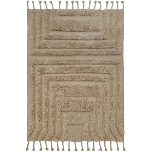 Kask Uldgulvtæppe 250x350 cm Beige