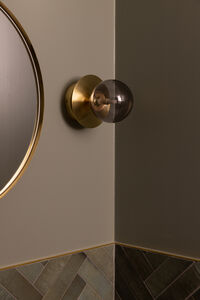 Art Deco Vegg-/Taklampe Røykfarget / Messing
